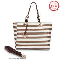 michael kors striped groot koffie boekentassen Handtas Bestellen s2769220